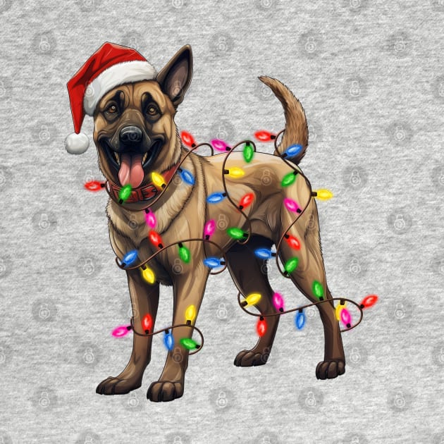 Christmas Belgian Malinois by Chromatic Fusion Studio